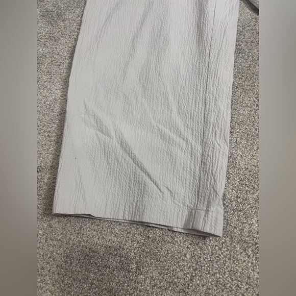 Eileen Fisher Stretch Organic Cotton Crop Pants Wide Leg Large Greige Chalk - Picture 14 of 15